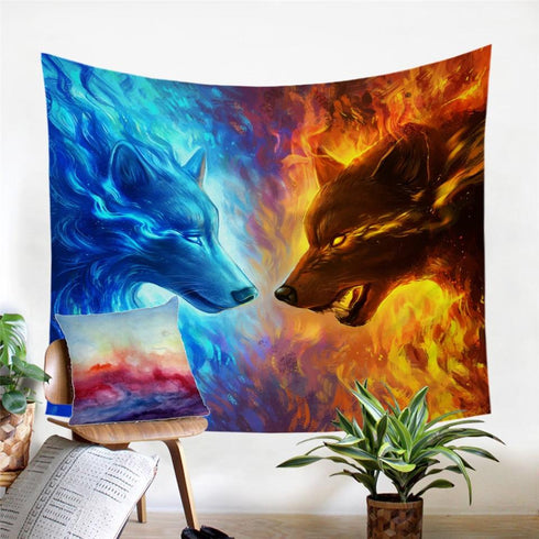 Toile Loup Givre et Feu